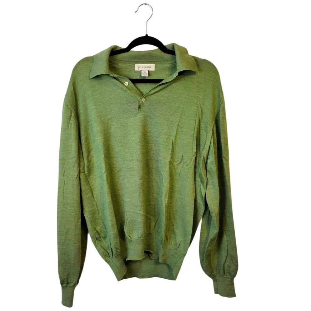 John W. Nordstrom Extra Fine Merino Wool Green Sweater Men's L